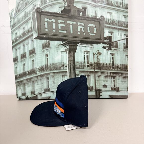 Coach C0978 Cotton Wide-Brim Hat with Horse and Carriage Patch, Navy Blue main image 5